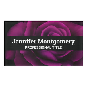 Badge D'identification Jolie photo violette d'un Rose gothique