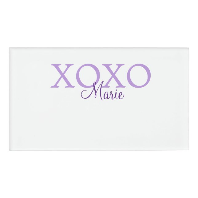 Badge D'identification Jour de la Saint Valentin Xoxo ajouter nom pastel  (Devant)