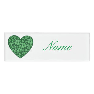 Badge D'identification Journée de la St Patrick du Coeur vert Shamrock