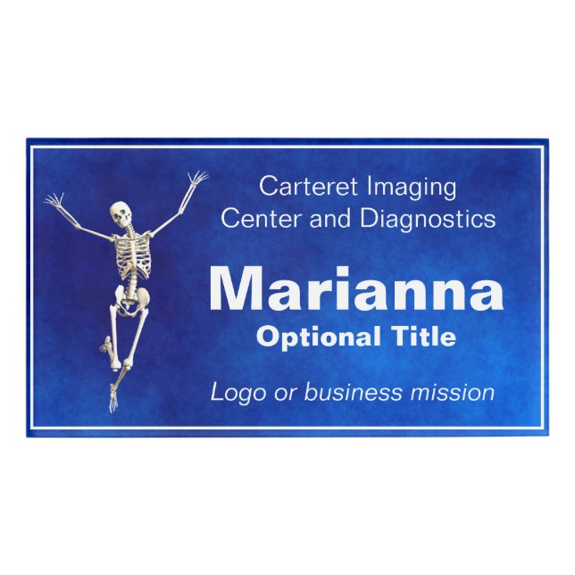 Badge D'identification Joyeux squelette d'images (Devant)