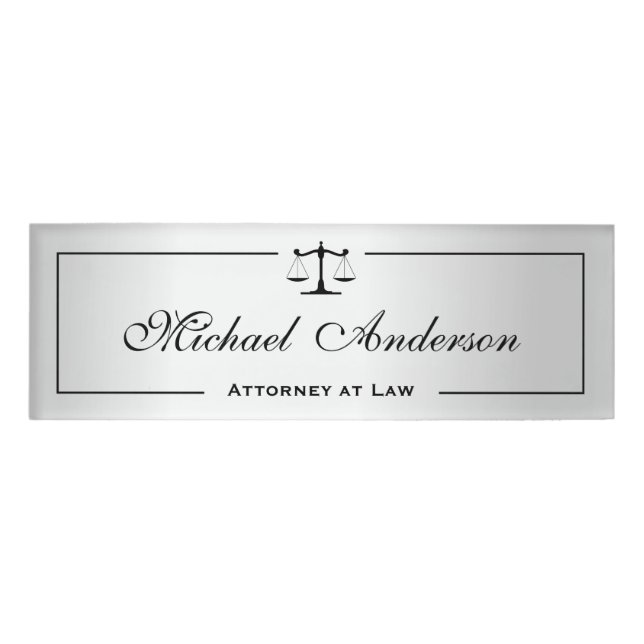 Badge D'identification Justice métallique argentée de mandataire de (Devant)