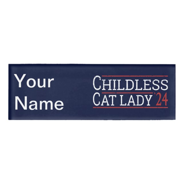 Badge D'identification Kamala Harris - Enfless Cat Lady 2024 I (Devant)