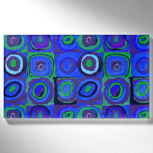 Badge D'identification Kandinsky Farbstudie Carrés Bleus Cercle Carré