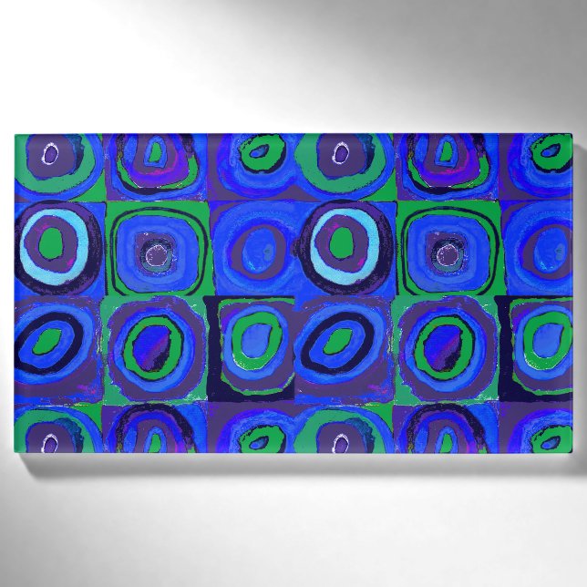Badge D'identification Kandinsky Farbstudie Carrés Bleus Cercle Carré  (Devant)