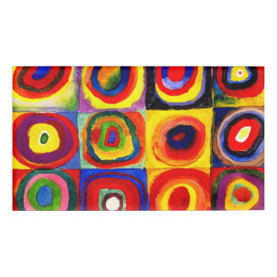 Badge D'identification Kandinsky Farbstudie Cercles Carré Quadrate Art