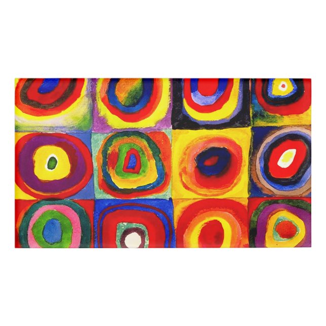 Badge D'identification Kandinsky Farbstudie Quadrates Cercles Art  (Devant)