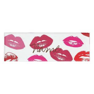 Badge D'identification Kissing Red lips