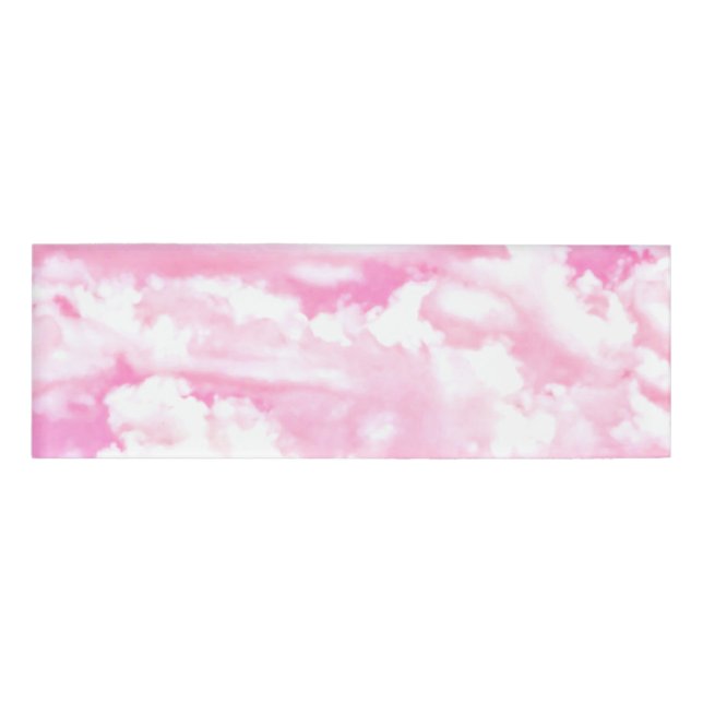 Badge D'identification La décoration des nuages roses de Fuchsia (Devant)