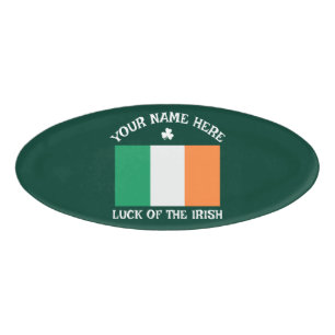 Badge D'identification La Saint-Patrick Drapeau Irlande Nom Personnalisé 