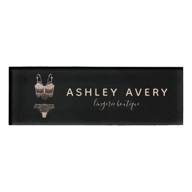 Badge D'identification Lace Lingerie Boutique Logo Affaires (Devant)