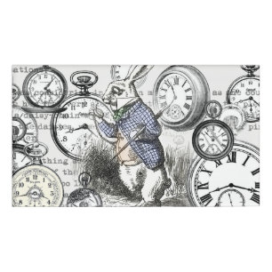 Badge D'identification Lapin Blanc Alice au Pays des Merveilles Horloges 