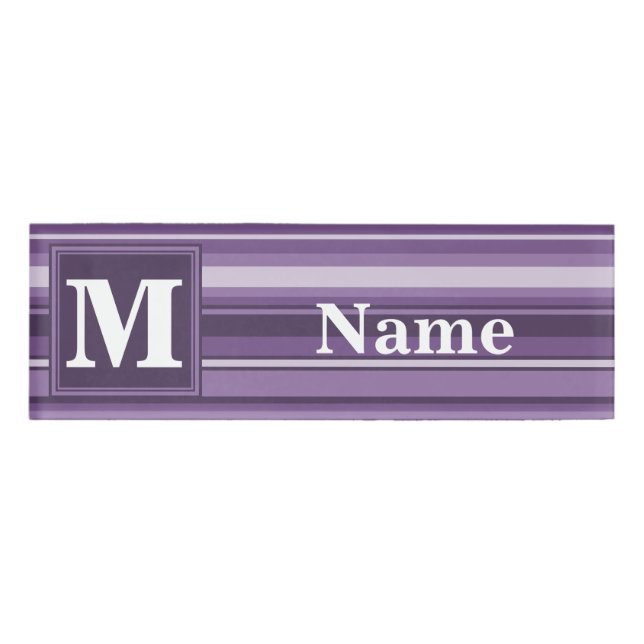 Badge D'identification Lavande monogramme (Devant)