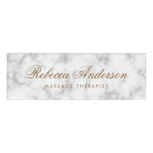 Badge D'identification Le marbre blanc de luxe a l'air assez chic