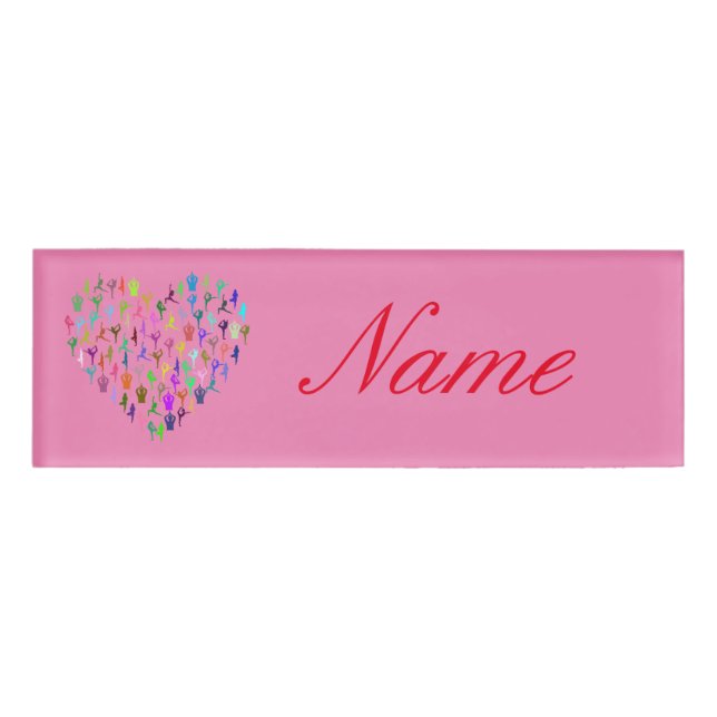 Badge D'identification Le yoga fait le coeur Thunder_Cove (Devant)