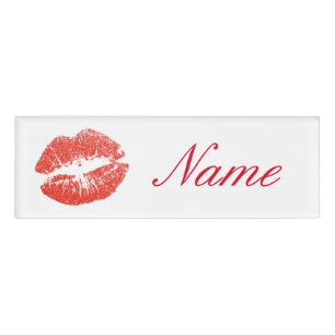 Badge D'identification Les lèvres rouges baisantes Thunder_Cove