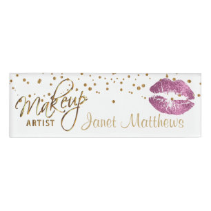 Badge D'identification Lèvres tellement roses de parties scintillantes e