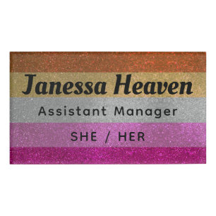 Badge D'identification LGBTQ Lesbian Gay pride Drapeau Nom de la Parties