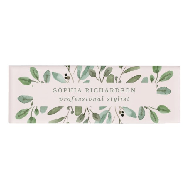 Badge D'identification Liage minimal | Rose pâle (Devant)