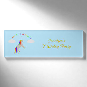Badge D'identification Licorne de Fête d'Anniversaire Fantastique Arc-en-