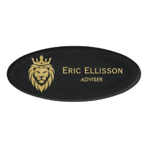Badge D'identification Lion Avec Couronne - Style Or 3