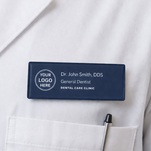 Badge D'identification Logo de clinique dentaire professionnel (Dental Clinic Dentist Professional Logo Name Tag)
