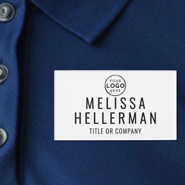 Badge D'identification Logo de l'entreprise Employé Magnétique (Minimalist Company Logo Employee Name Tag)