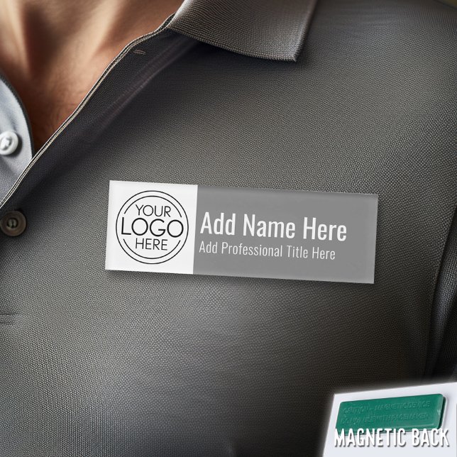 Badge D'identification Logo de l'entreprise - Nom, Titre professionnel, G (Custom Logo Employee Name Tag)