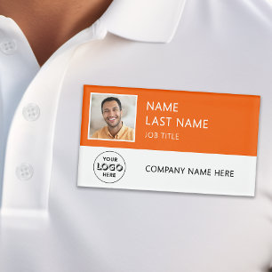 Badge D'identification Logo de l'entreprise Photo d'employé Magnétique Or