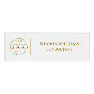 Badge D'identification Logo de l'entreprise White Gold Custom Employés du