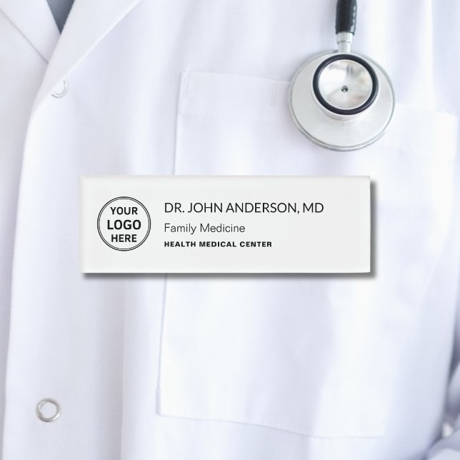 Badge D'identification Logo de professionnel de la santé infirmière médec (Doctor Nurse Healthcare Professional Logo Name Tag)