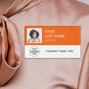Badge D'identification Logo de société moderne Orange Photo d'employé