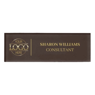 Badge D'identification Logo de société personnalisé Brun Employé Personne