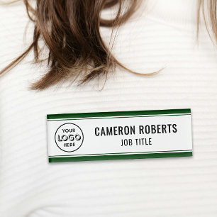 Badge D'identification Logo de société personnalisé vert foncé employé