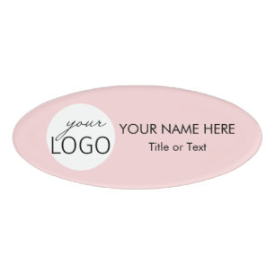 Badge D'identification Logo d'entreprise rose Nom du personnel Aimant ova