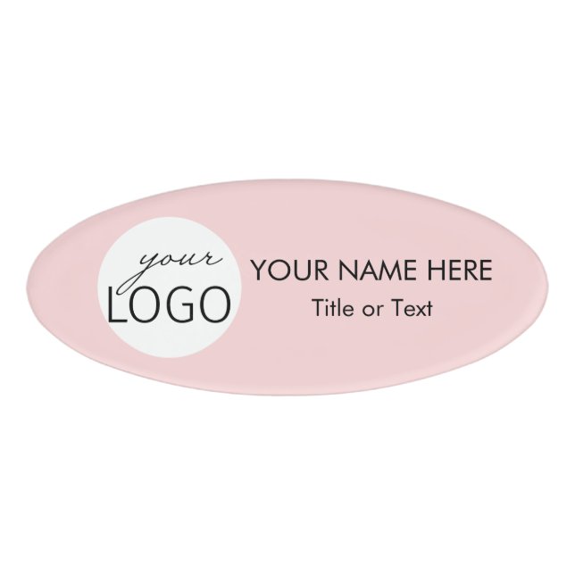 Badge D'identification Logo d'entreprise rose Nom du personnel Aimant ova (Devant)
