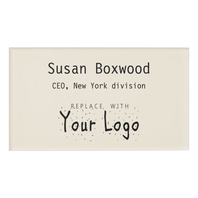 Badge D'identification Logo fait sur commande de remplacement des textes (Devant)