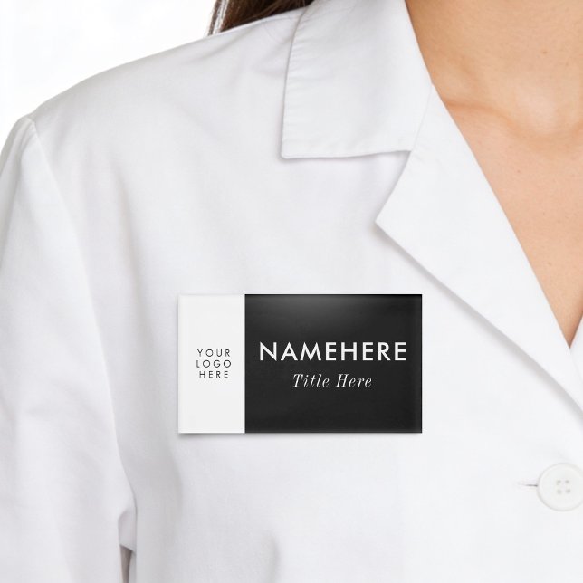 Badge D'identification Logo Grand Simple Noir et Blanc Minimal Titre du N (Créateur téléchargé)