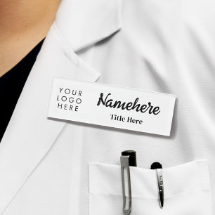 Badge D'identification Logo Hand Script Nettoyer Blanc Bold Titre de l'ai