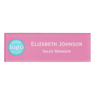 Badge D'identification Logo magnétique personnalisé des employés roses