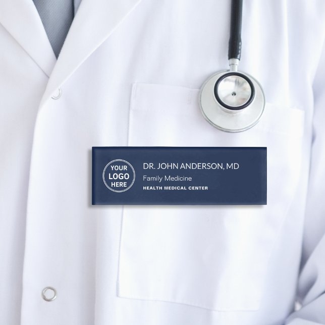 Badge D'identification Logo personnalisé de la clinique médicale Médicale (Doctor Medical Healthcare Clinic Custom Logo Name Tag)