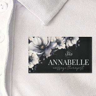 Badge D'identification Logo personnalisé élégant noir et blanc