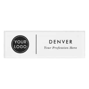 Badge D'identification Logo personnalisé et nom moderne minimaliste