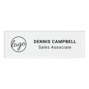 Badge D'identification Logo professionnel noir et blanc