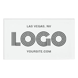Badge D'identification Logo Rectangulaire Moderne Blanc