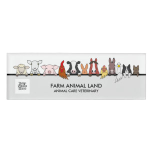 Badge D'identification Logo Vétérinaire Animaux Ferme Vache Animal de Com