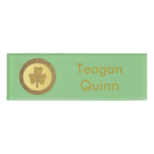 Badge D'identification Lucky Irish Shamrock Gold Coin personnalisé