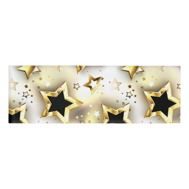 Badge D'identification Lumière transparente avec étoiles or (Devant)