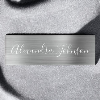 Badge D'identification Luxe Professionnel Silver Foil Moderne