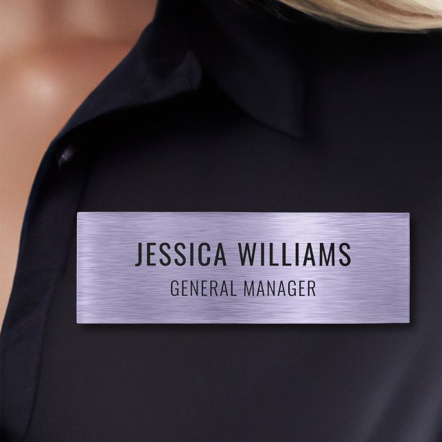 Badge D'identification Luxury Faux Brushed Lavender Professional Modern (Créateur téléchargé)