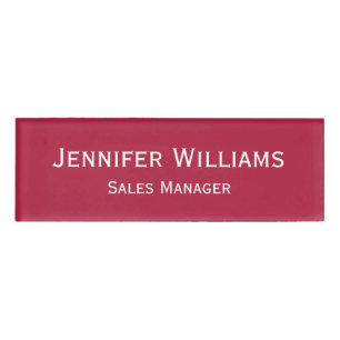 Badge D'identification Magenta Rouge moderne exécutif Magenta professionn
